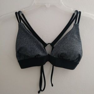 XHILARATION black and silver bikini top, M